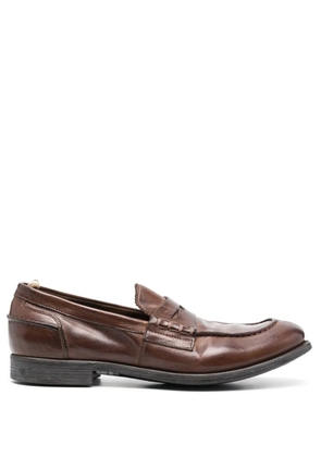 Officine Creative penny-slot leather loafers - Brown
