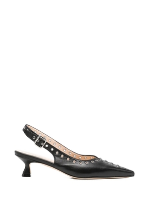 Anna F. eyelet pointed shoes - Black