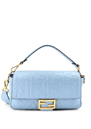 Fendi Pre-Owned Baguette NM Bag Zucca Embossed Leather Medium crossbody bag - Blue