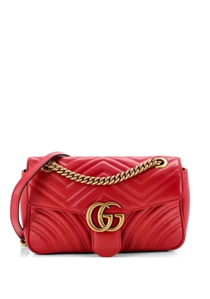 Gucci Pre-Owned GG Marmont Flap Bag Matelasse Leather Small crossbody bag - Red