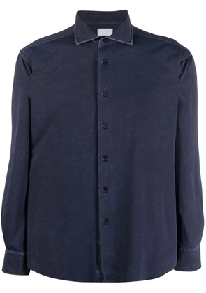 Xacus long-sleeve washed-effect shirt - Blue