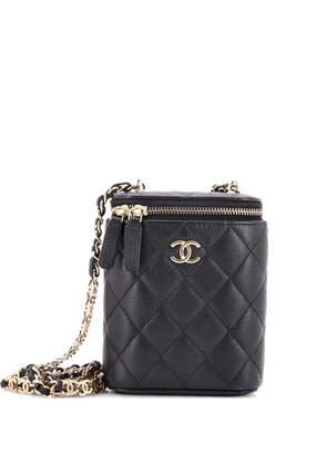 CHANEL Pre-Owned Vertical Classic Vanity Case with Chain Quilted Caviar Small shoulder bag - Black