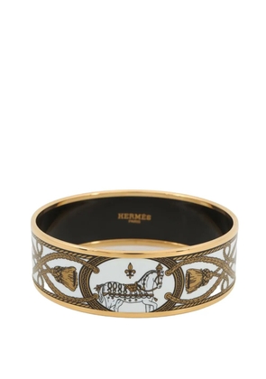 Hermès Pre-Owned 20th Century Wide Grand Apparat Horse Enamel Bangle 65 costume bracelet - Gold