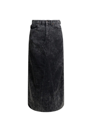 KAPITAL seam detail midi skirt - Black