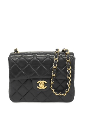 CHANEL Pre-Owned 2000-2002 Mini Square Classic Lambskin Single Flap crossbody bag - Black
