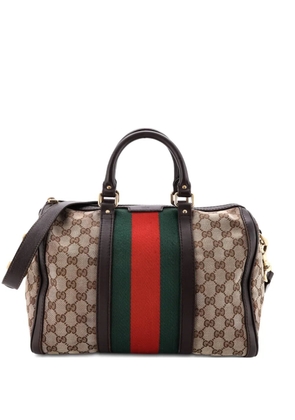 Gucci Pre-Owned Vintage Web Boston Bag GG Canvas Medium satchel - Brown