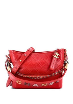 CHANEL Pre-Owned Gabrielle with Logo Handle Quilted Aged Calfskin Medium hobo bag - Red