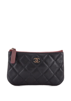 CHANEL Pre-Owned Classic O Case Quilted Lambskin Mini pouch - Black