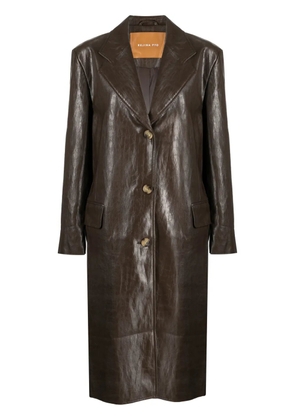 Rejina Pyo Kara faux-leather coat - Brown