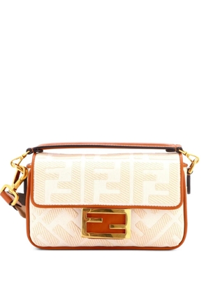 Fendi Pre-Owned Baguette NM Bag Zucca Embroidered Canvas Mini crossbody bag - Neutrals