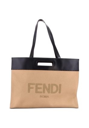 Fendi Pre-Owned Cut Out Handle Shopper Tote Canvas Large shoulder bag - Neutrals