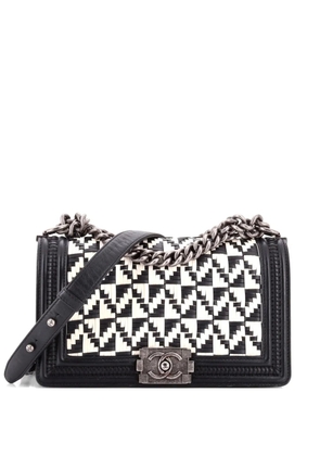 CHANEL Pre-Owned Boy Flap Bag Woven Calfskin Old Medium shoulder bag - Black