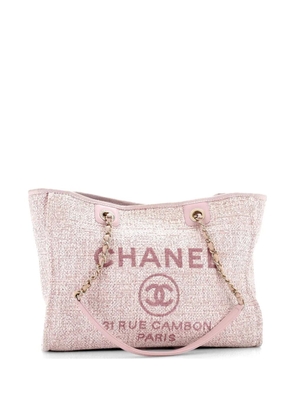 CHANEL Pre-Owned Deauville Raffia with Glitter Detail Small tote bag - Pink