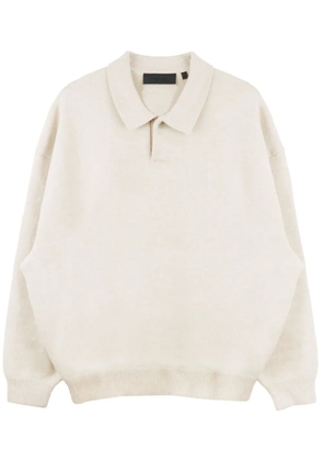 FEAR OF GOD ESSENTIALS logo-patch knitted polo shirt - White