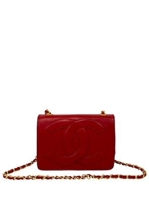 CHANEL Pre-Owned 1986-1988 CC Lambskin Full Flap crossbody bag - Red