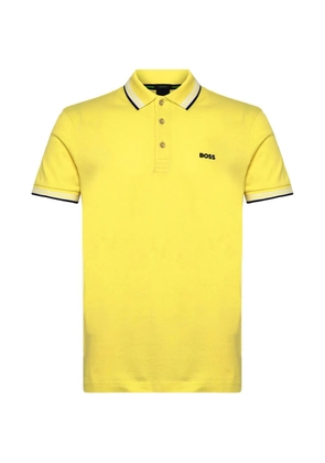 BOSS contrast-trim polo shirt - Yellow