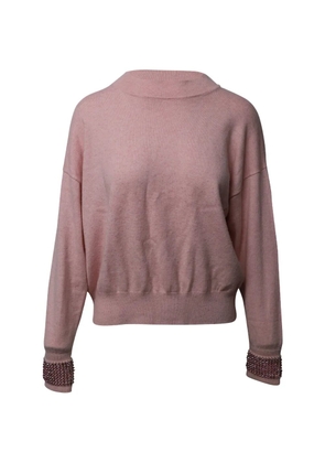 Pre-Owned Alexander Wang crystal-cuffs crew-neck sweater - Pink
