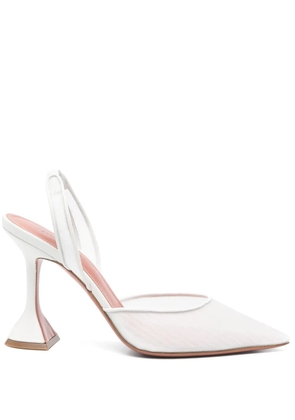 Amina Muaddi 100mm Holli pumps - White