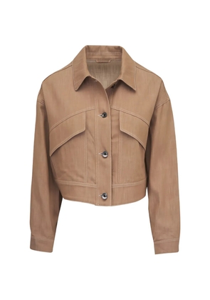 Brunello Cucinelli flap-pocket cropped jacket - Neutrals