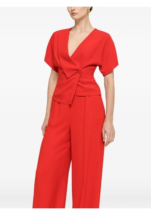 NISSA V-neck buttoned top - Red