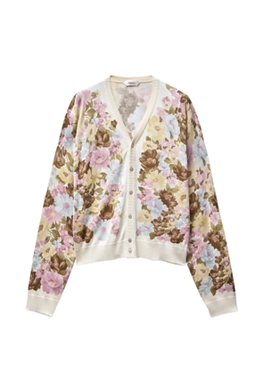 Versace printed silk knit cardigan - Neutrals