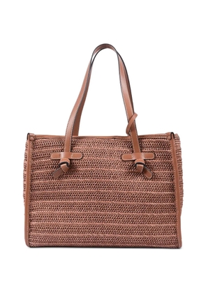 GIANNI CHIARINI bow-detail woven-design shoulder bag - Brown