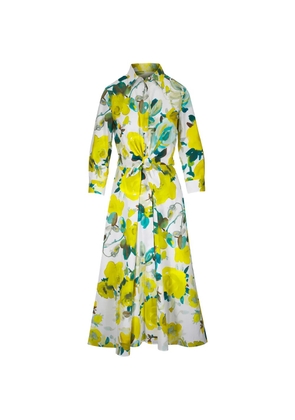Sara Roka floral-pattern belted dress - Yellow