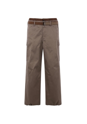 sacai gabardine cargo trousers - Brown