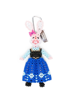 Chopova Lowena Warrior Rabbit beaded keyring - Blue