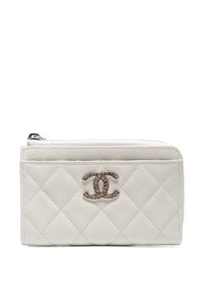 CHANEL Pre-Owned 2021-2026 CC logo card holder - White