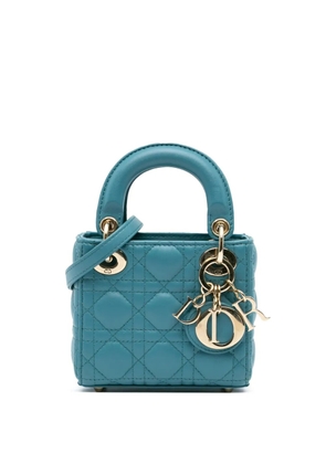 Christian Dior Pre-Owned 2022 Micro Lambskin Cannage Lady Dior satchel - Blue