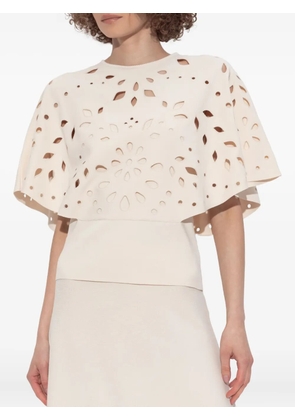 Ulla Johnson Josie laser-cut short-sleeve t-shirt - Neutrals