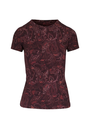 L'Agence paisley-pattern T-shirt - Brown