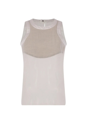 sacai pleated chiffon sleeveless top - White
