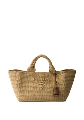 Prada large crochet tote bag - Neutrals