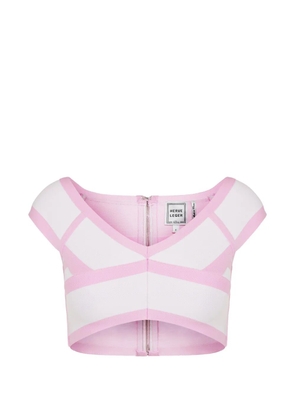 Herve Leger Spotlight V-neck crop top - White