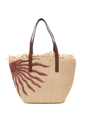 FARM Rio sun-embroidered tote bag - Neutrals