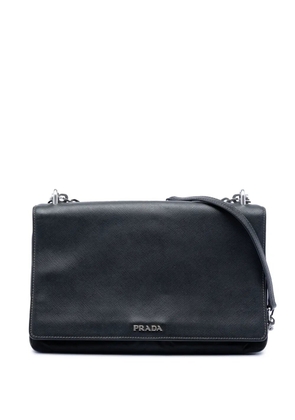 Prada Pre-Owned 2000-2013 Saffiano Lux and Tessuto Chain crossbody bag - Black