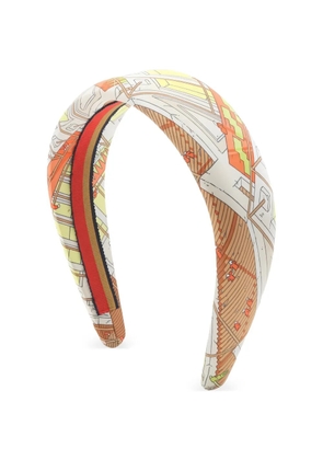 Hermès Pre-Owned 2010s La Legende Du Cheval printed silk headband - Neutrals