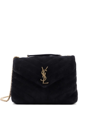 Saint Laurent Pre-Owned Loulou Matelasse Chevron Suede Small shoulder bag - Black