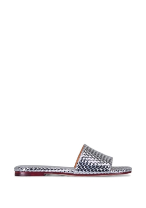 NAGHEDI dpible-weave slide sandals - Silver
