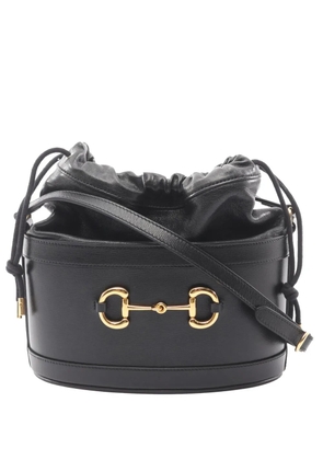 Gucci Pre-Owned 2016-2025 Leather Horsebit 1955 bucket bag - Black