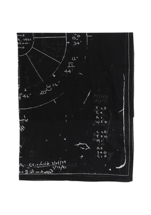 Rick Owens printed cotton scarf - Black