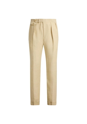 Ralph Lauren Purple Label Gregory flat-front linen trousers - Neutrals