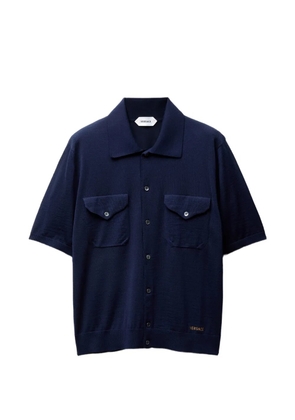 Versace embroidered wool knit shirt - Blue