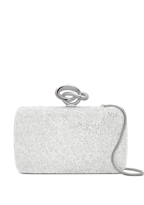 Oscar de la Renta crystal-embellishment clutch bag - White