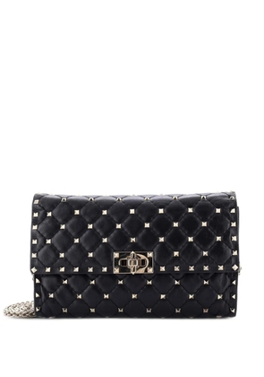 Valentino Garavani Pre-Owned Rockstud Spike Wallet on Chain Quilted Leather Small crossbody bag - Black