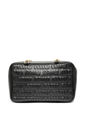 Miu Miu Pre-Owned 2022-2025 logo-embossed leather shoulder bag - Black