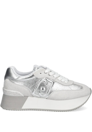 LIU JO metallic-effect denim sneakers - Silver