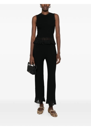 SANDRO ruffled sleeveless knit top - Black